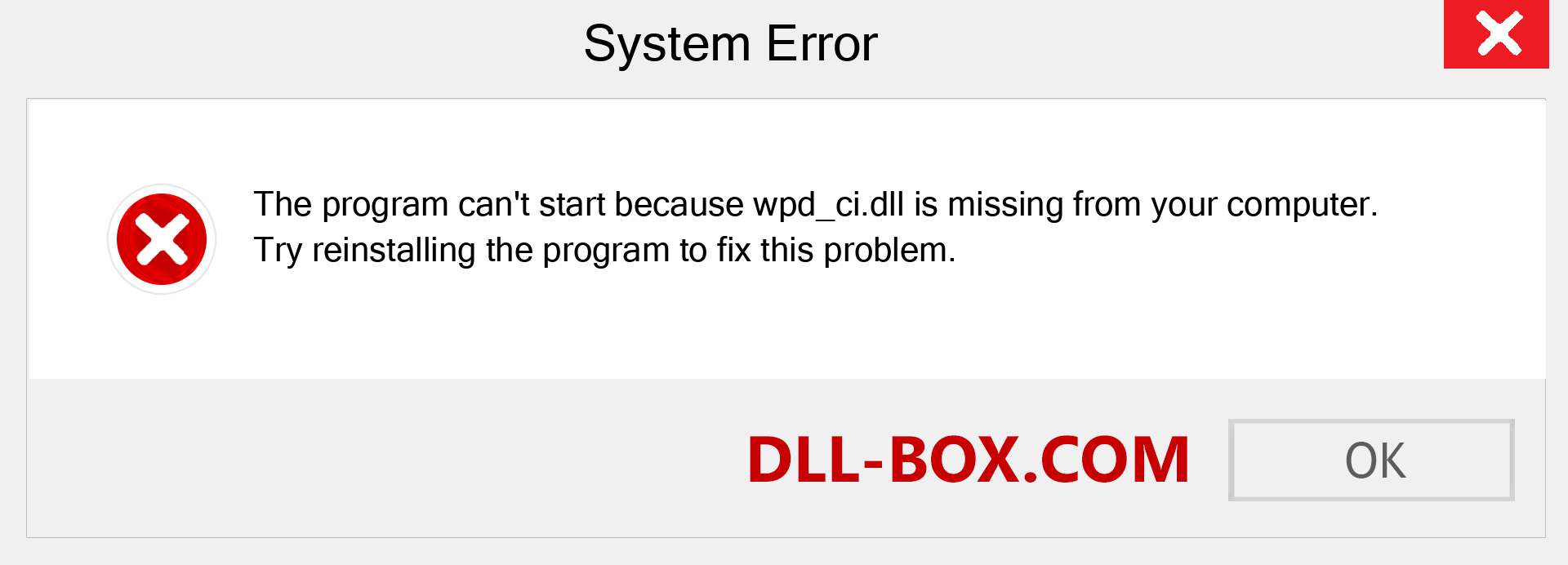 wpd_ci.dll file is missing?. Download for Windows 7, 8, 10 - Fix  wpd_ci dll Missing Error on Windows, photos, images