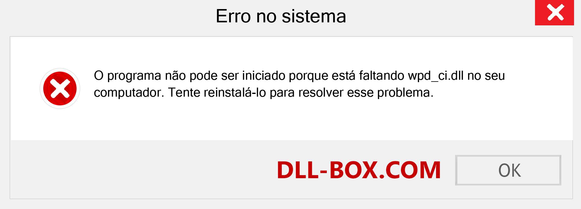 Arquivo wpd_ci.dll ausente ?. Download para Windows 7, 8, 10 - Correção de erro ausente wpd_ci dll no Windows, fotos, imagens